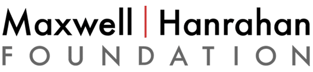 Maxwell | Hanrahan Foundation logo with the foundation's name in bold black and gray text, separated by a vertical red line.