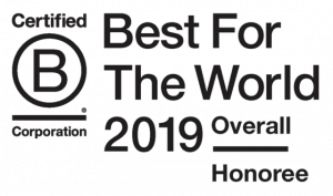 B corp "Best For the World" logo