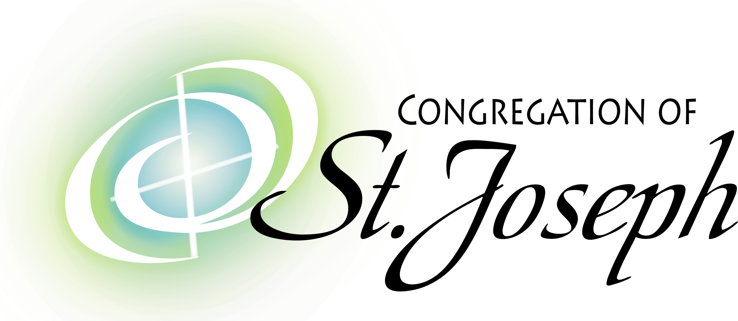 A stylized logo with a green and yellow circular background, white curved shapes, and a blue gradient center with intersecting lines. Black, partially visible elegant text starts with the letters "St".