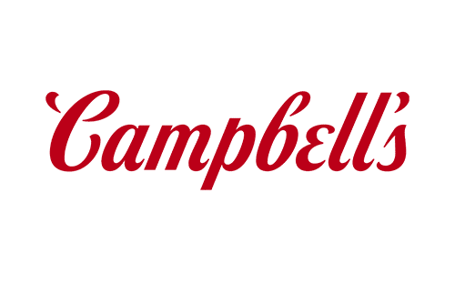 Red cursive text on a white background reads "Campbell's.