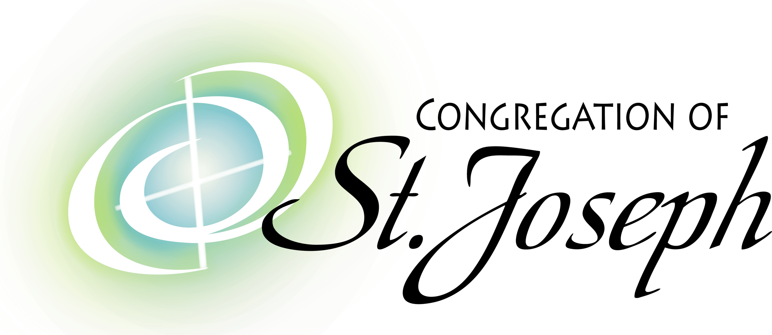 A stylized logo with a green and yellow circular background, white curved shapes, and a blue gradient center with intersecting lines. Black, partially visible elegant text starts with the letters "St".